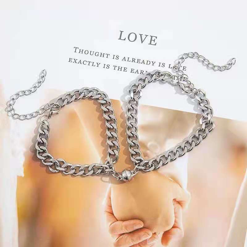 Ins New Fashionable Attrite Couple Bracelet Nk Cuban Men'S And Women'S Bracelet Ornaments - Image 2